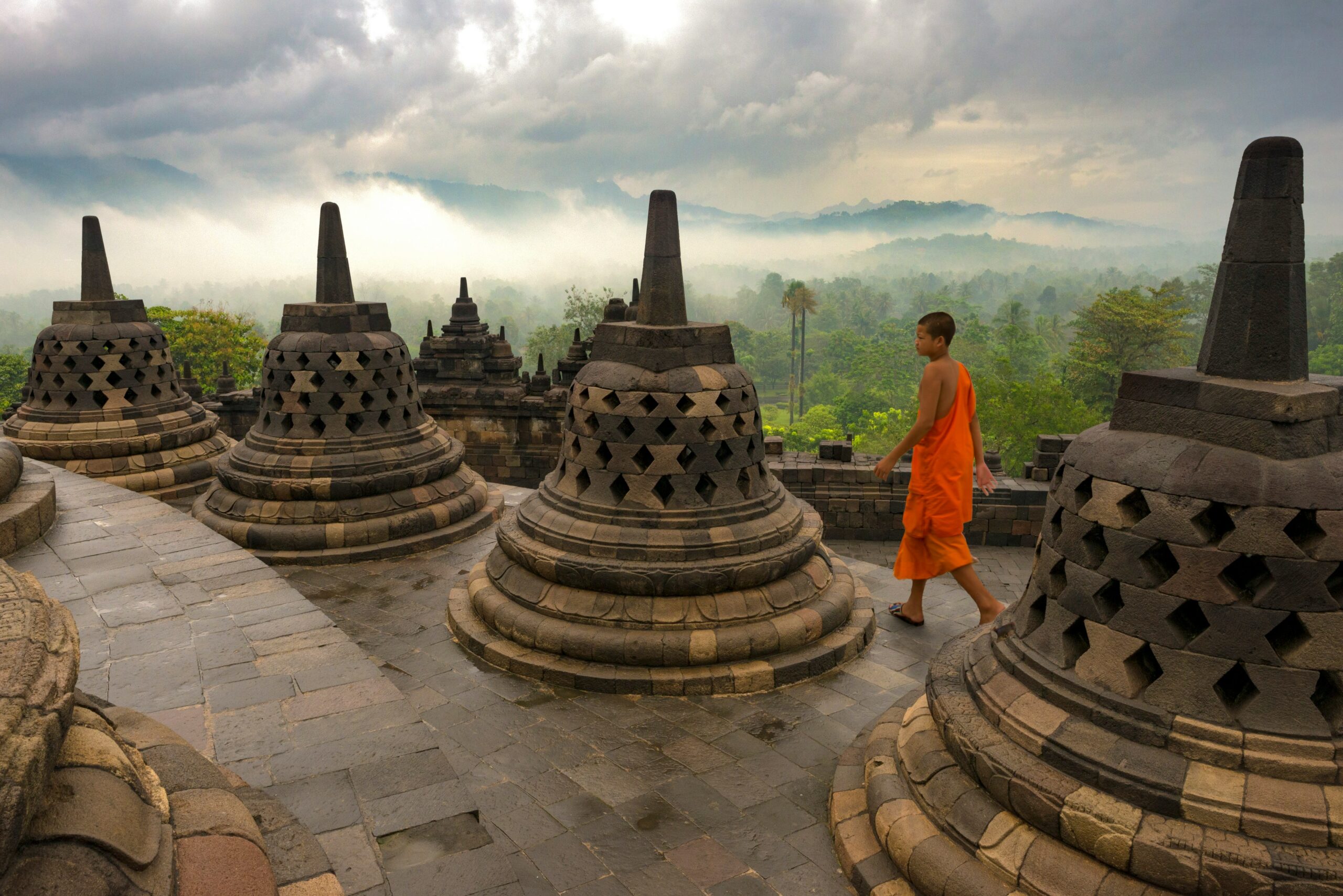 Templo de Borobudur Templo de Borobudur al amanecer