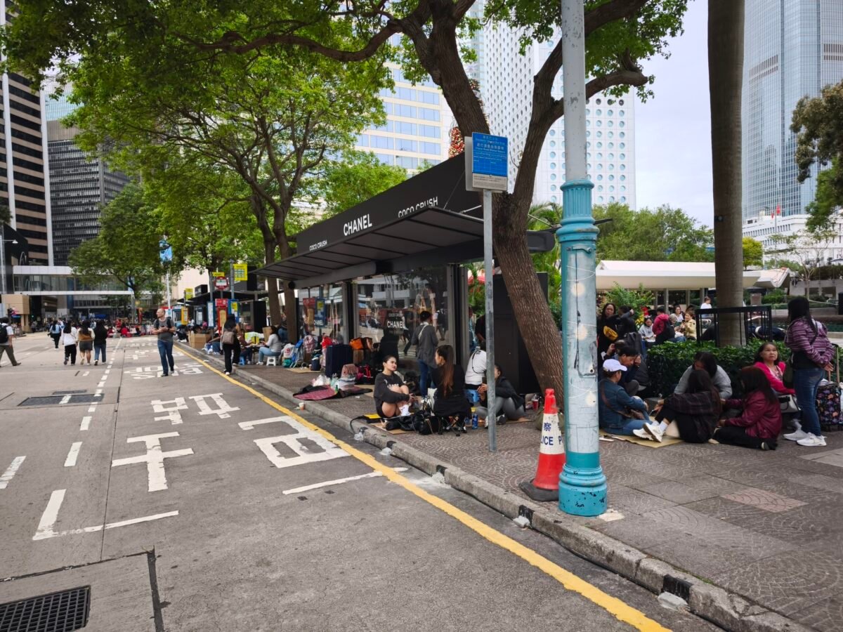 Picnics en la calle en Hong Kong